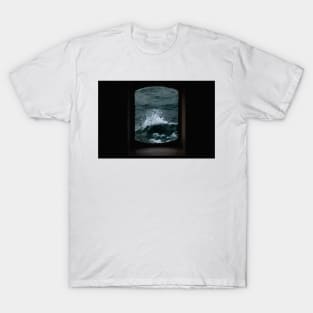 Wave out of a window of a ship – Minimalist Oceanscape T-Shirt